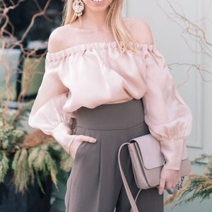 J Crew Collection Silk Organza Off Shoulder Top 0